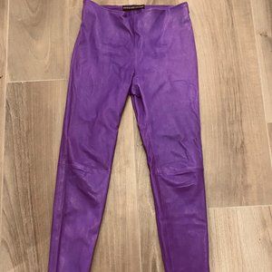 Balenciaga Lamb Leather Purple Skinny Leg Pants sz 6